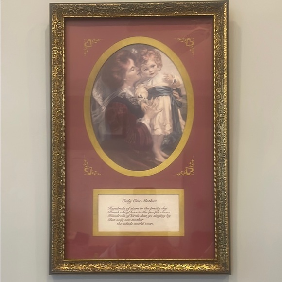 Vintage Framed Art Print with Gold Accents - Picture 1 of 2